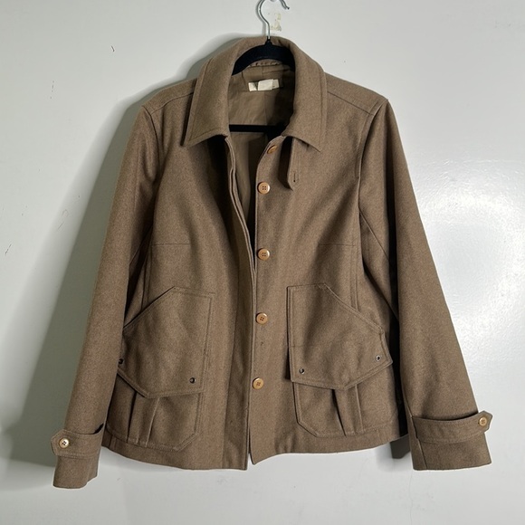 J crew tan wool jacket size large - Picture 4 of 10